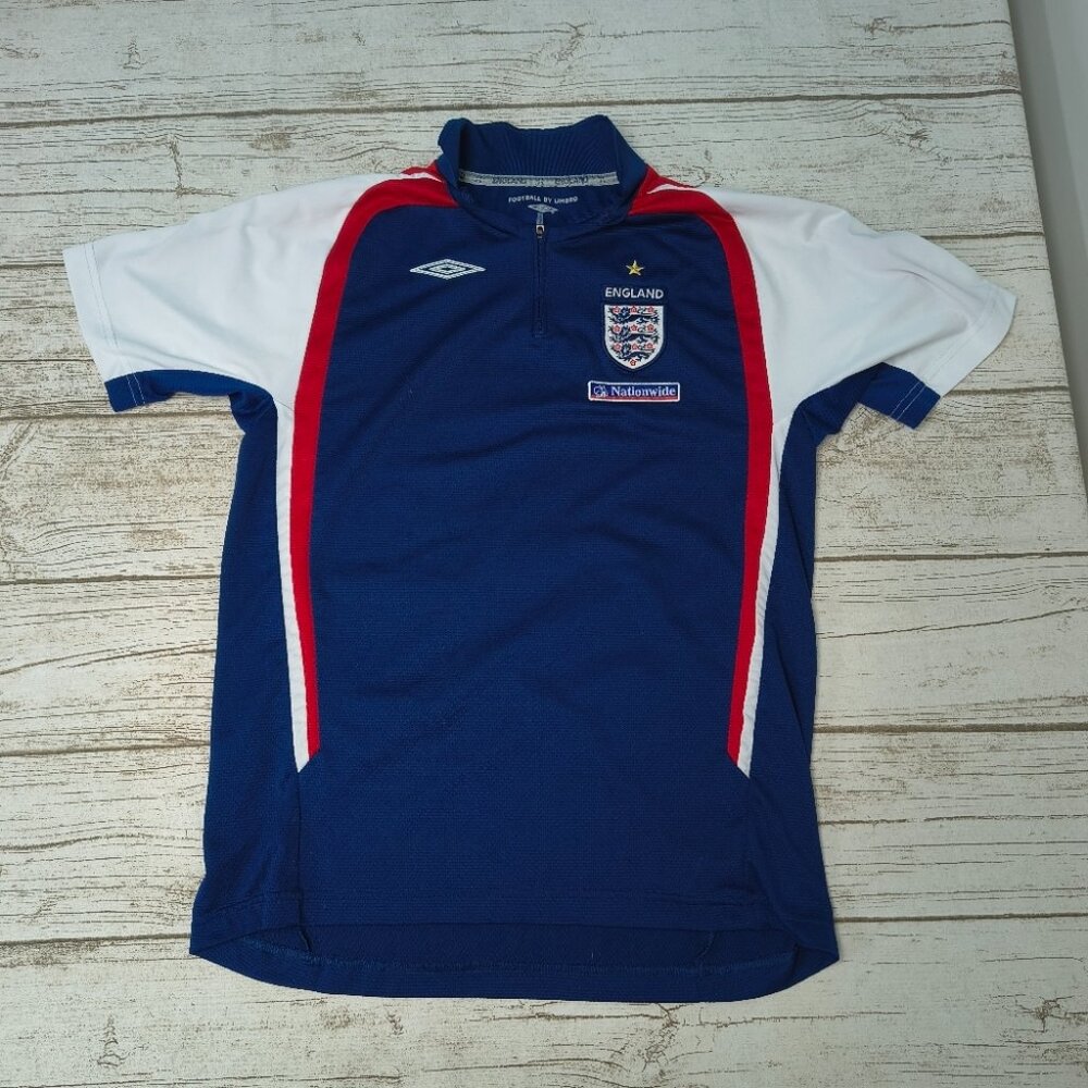 2005 2006 Umbro England Quarter Zip Soccer Jersey